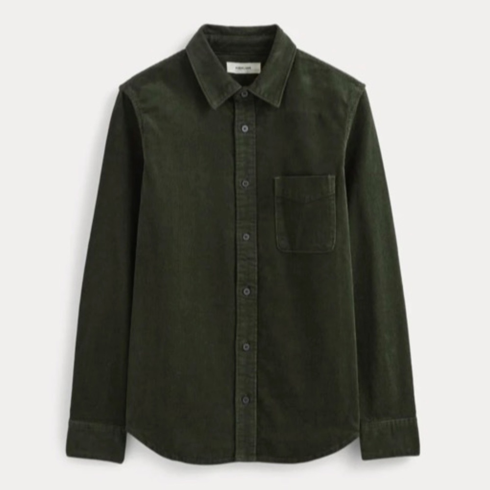 Everlane Olive Green Corduroy Button-Down Shirt